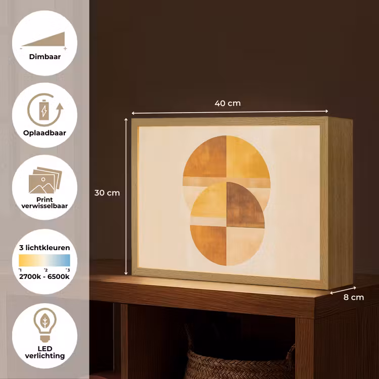Lightbox - Wandlamp - Cirkels - Geel - Minimalistisch — 10