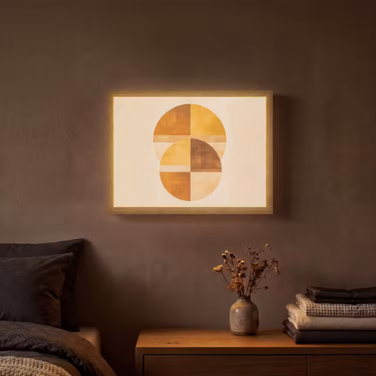 Lightbox - Wandlamp - Cirkels - Geel - Minimalistisch — 3