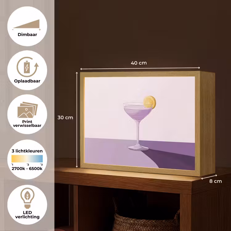 Lightbox - Wandlamp - Cocktail - Paars - Minimalistisch - Citroen — 10