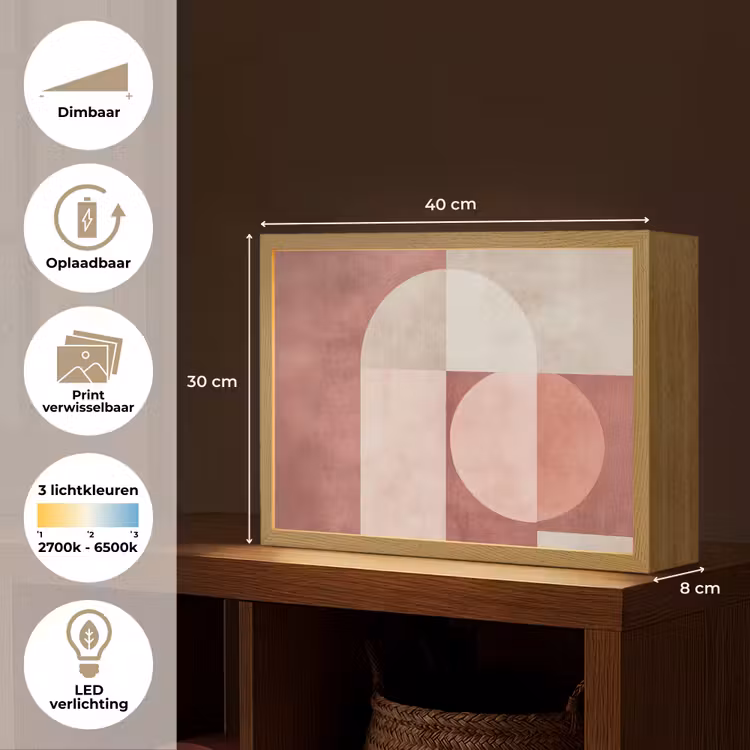 Lightbox - Wandlamp - Figuren - Abstract - Roze — 10