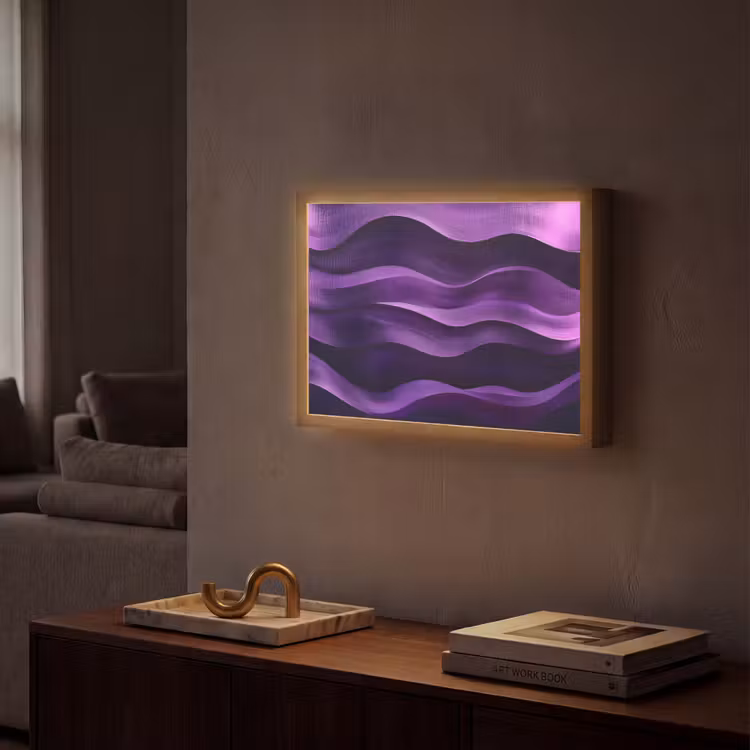 Lightbox - Wandlamp - Golven - Abstract - Paars — 2