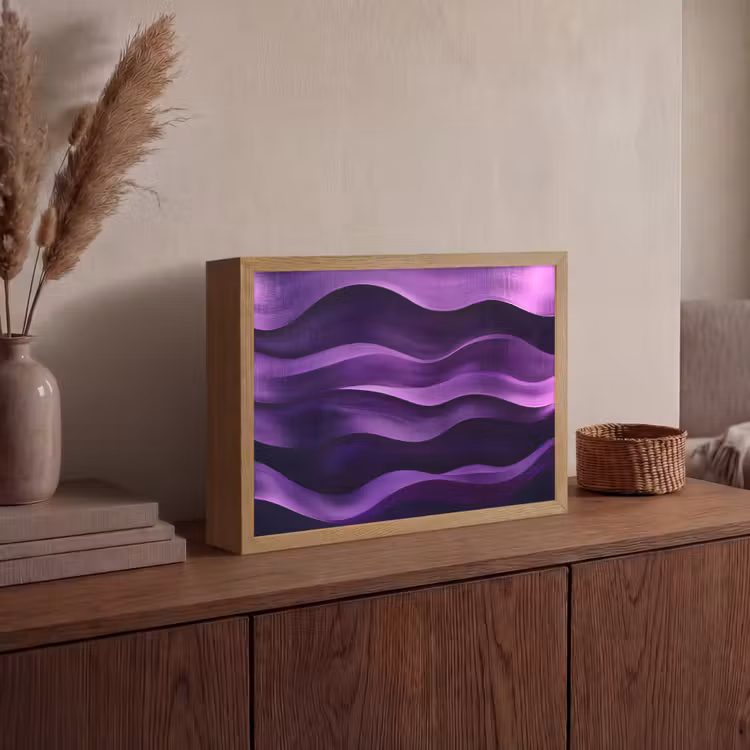 Lightbox - Wandlamp - Golven - Abstract - Paars — 4