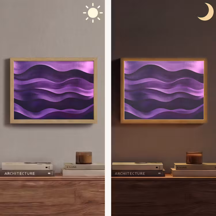 Lightbox - Wandlamp - Golven - Abstract - Paars — 6