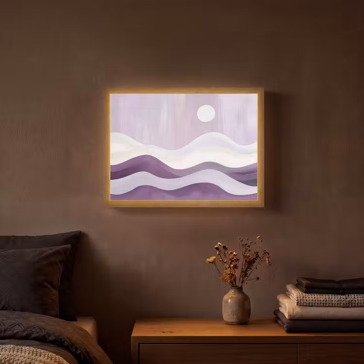 Lightbox - Wandlamp - Golven - Heuvels - Abstract - Paars — 3