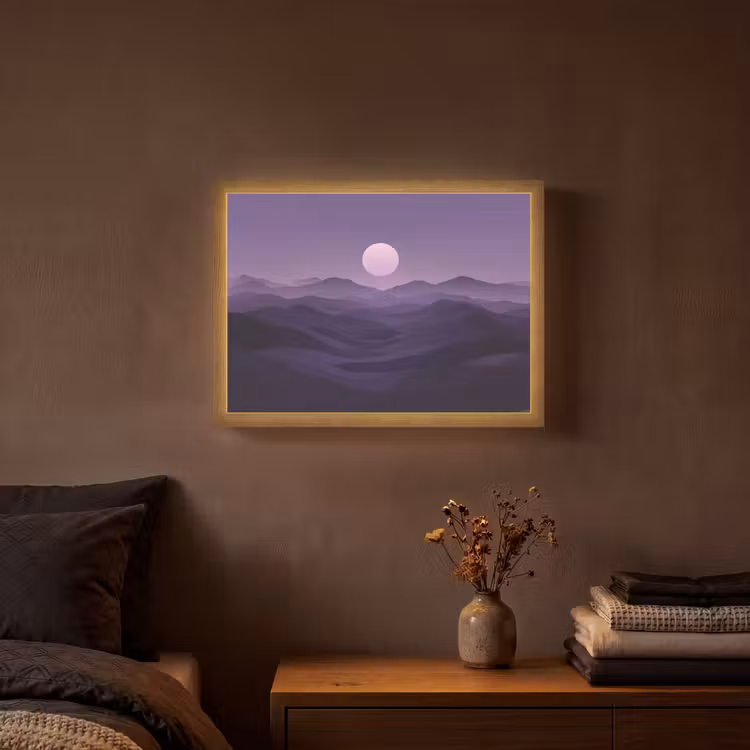 Lightbox - Wandlamp - Heuvels - Paars - Mist - Zon — 3