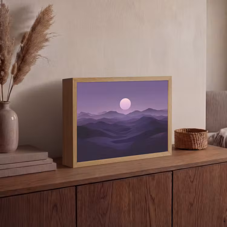 Lightbox - Wandlamp - Heuvels - Paars - Mist - Zon — 4