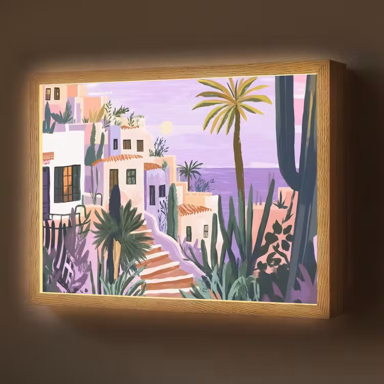 Lightbox - Wandlamp - Huizen - Minimalistisch - Palmbomen - Kust — 1