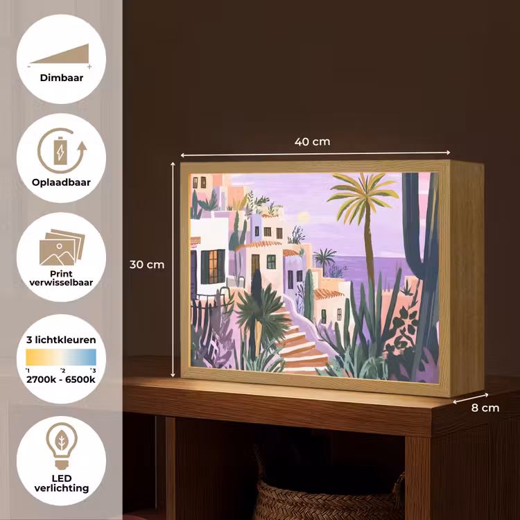 Lightbox - Wandlamp - Huizen - Minimalistisch - Palmbomen - Kust — 10