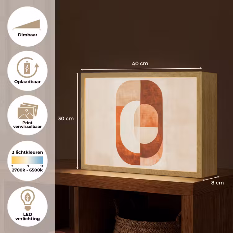 Lightbox - Wandlamp - Illustratie - Abstract - Vormen - Rood — 10