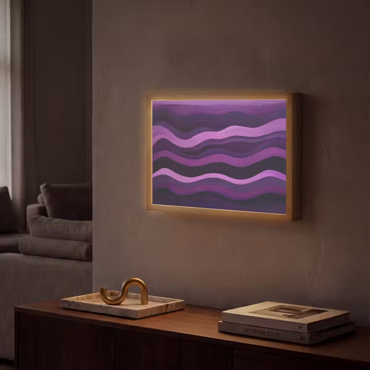 Lightbox - Wandlamp - Lijnen - Golven - Paars - Abstract — 2