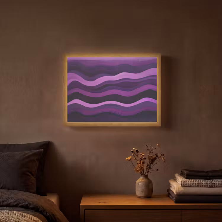 Lightbox - Wandlamp - Lijnen - Golven - Paars - Abstract — 3