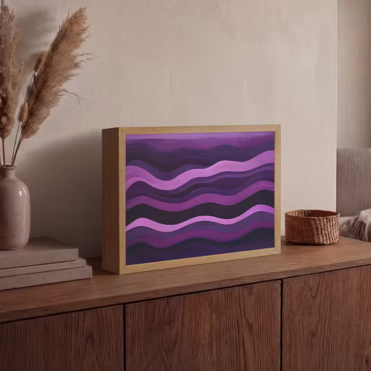 Lightbox - Wandlamp - Lijnen - Golven - Paars - Abstract — 4