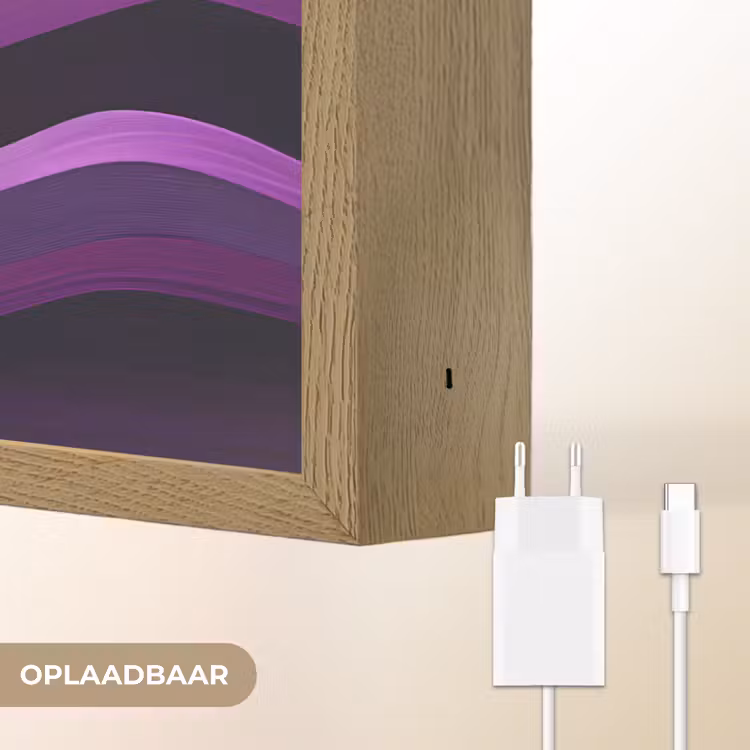 Lightbox - Wandlamp - Lijnen - Golven - Paars - Abstract — 7