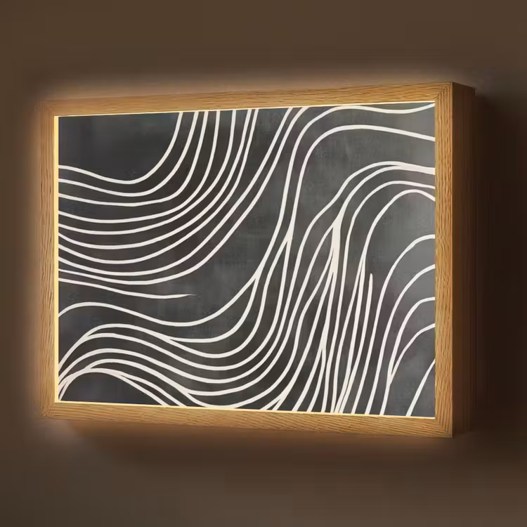 Lightbox - Wandlamp - Lijnen - Patroon - Abstract - Wit — 1