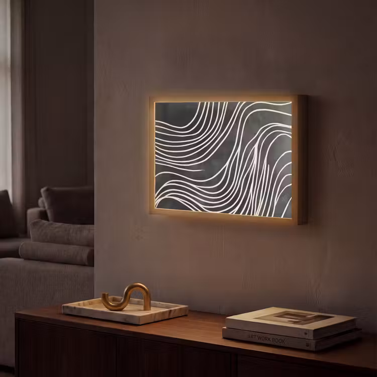 Lightbox - Wandlamp - Lijnen - Patroon - Abstract - Wit — 2