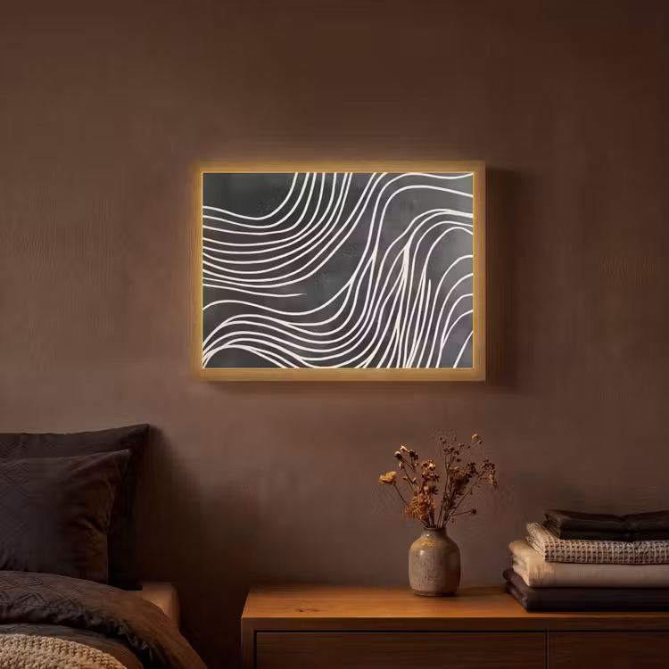 Lightbox - Wandlamp - Lijnen - Patroon - Abstract - Wit — 3