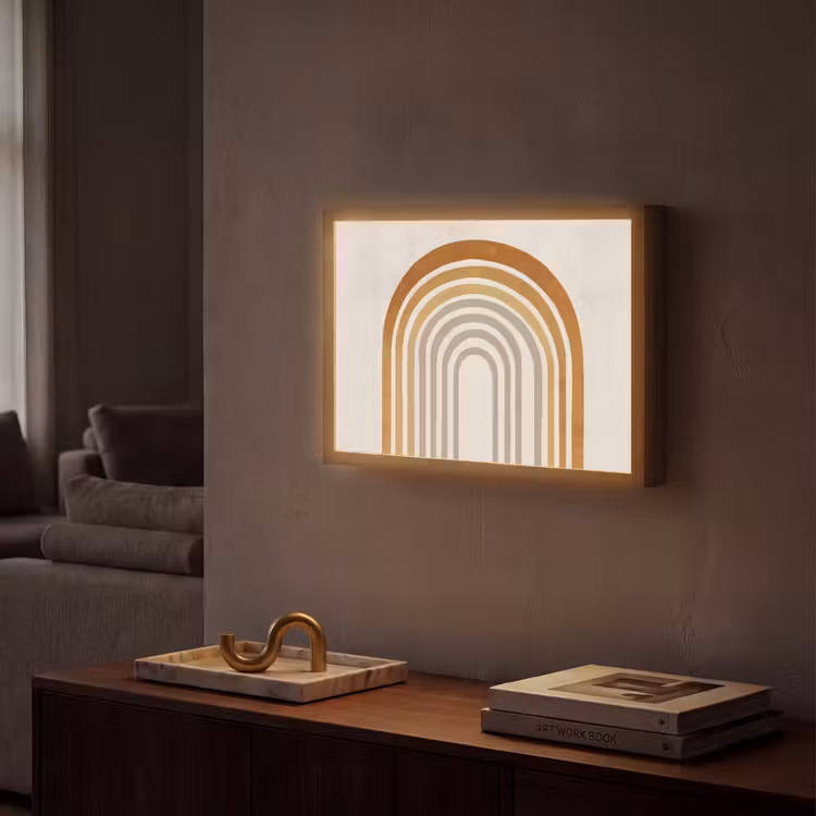 Lightbox - Wandlamp - Minimalistisch - Boog - Lijnen - Beige — 2