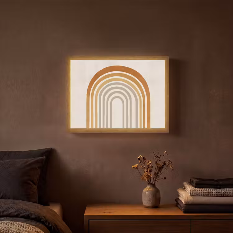 Lightbox - Wandlamp - Minimalistisch - Boog - Lijnen - Beige — 3