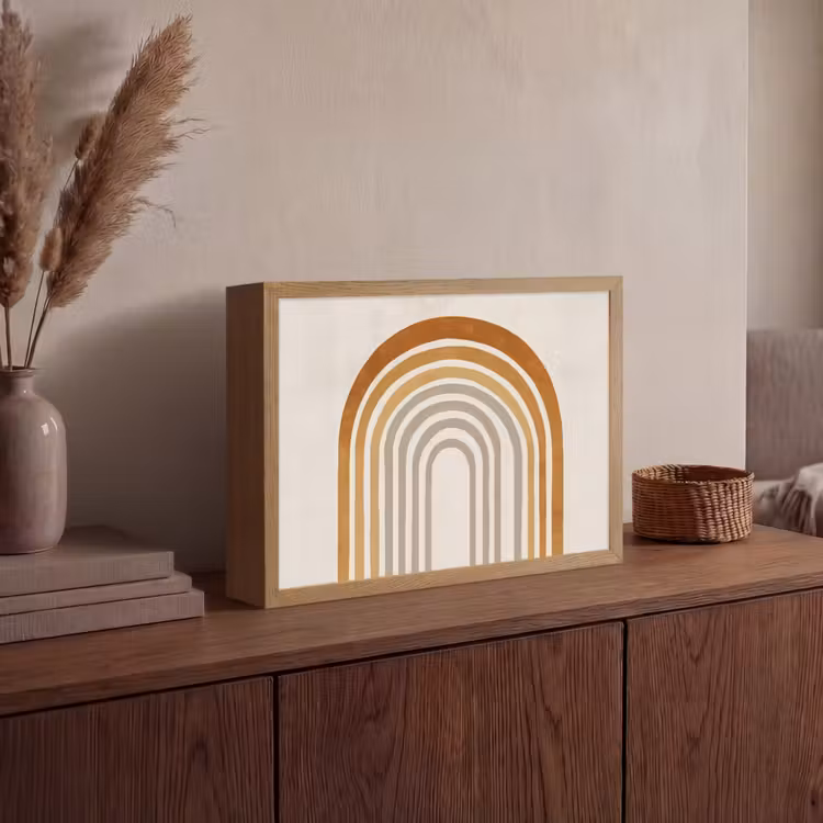 Lightbox - Wandlamp - Minimalistisch - Boog - Lijnen - Beige — 4