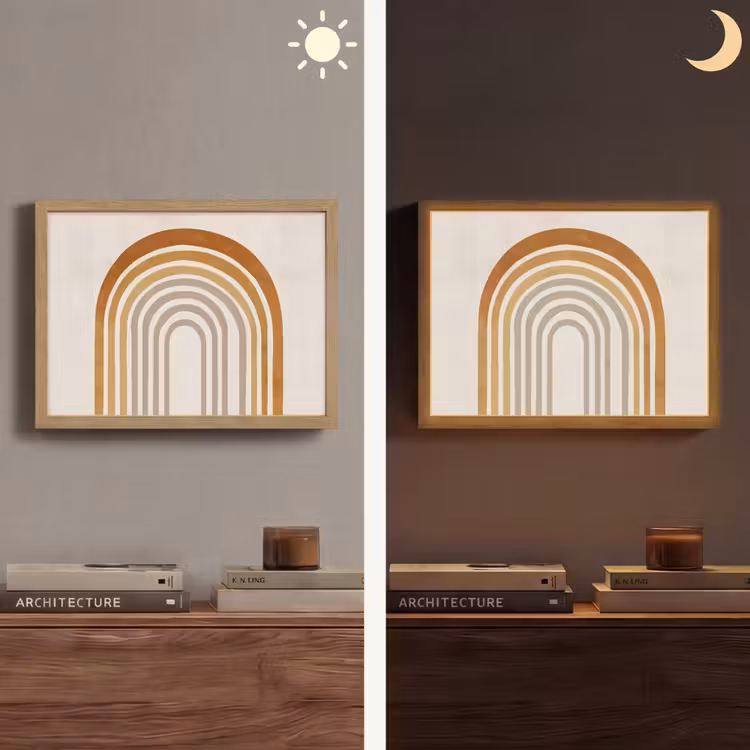 Lightbox - Wandlamp - Minimalistisch - Boog - Lijnen - Beige — 6