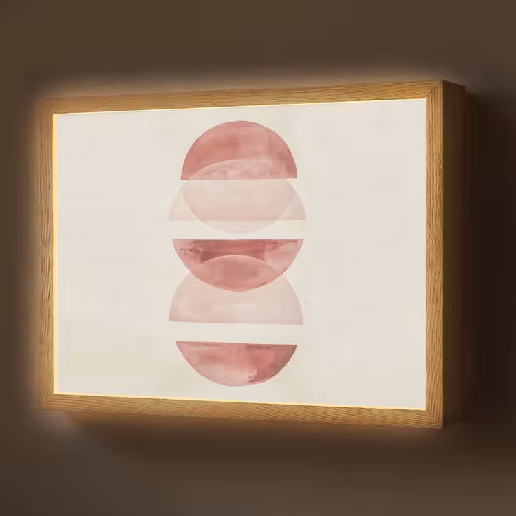 Lightbox - Wandlamp - Minimalistisch - Cirkels - Roze — 1