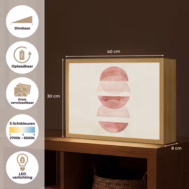 Lightbox - Wandlamp - Minimalistisch - Cirkels - Roze — 10