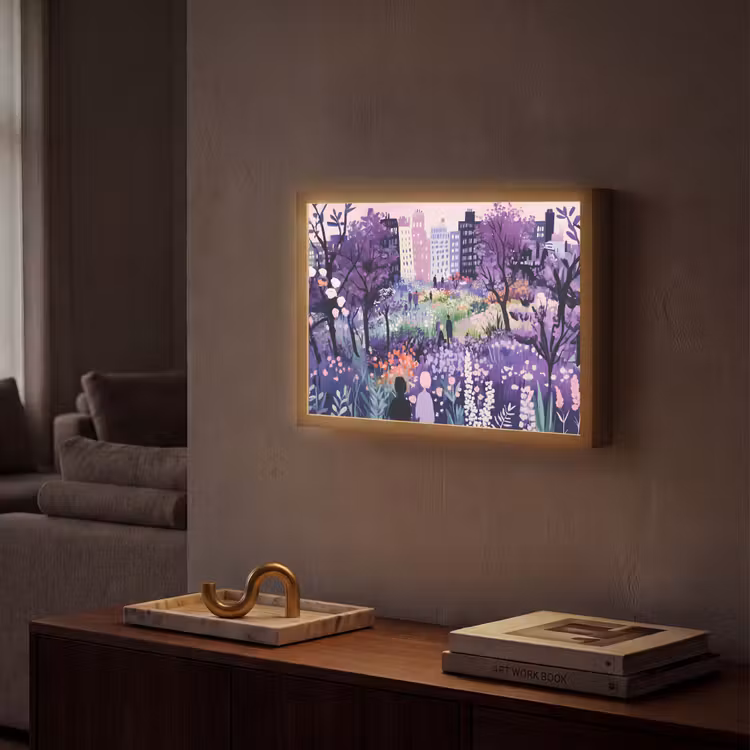 Lightbox - Wandlamp - Park - Bomen - Bloemen - Gebouwen — 2