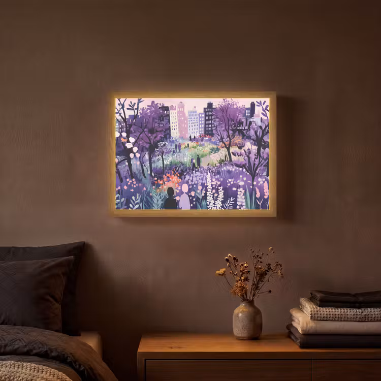 Lightbox - Wandlamp - Park - Bomen - Bloemen - Gebouwen — 3
