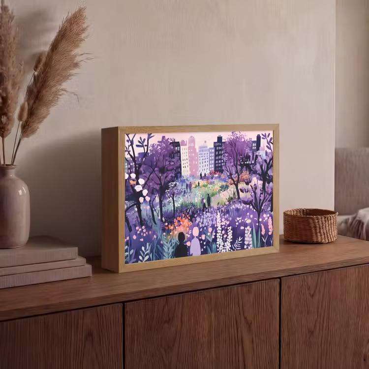 Lightbox - Wandlamp - Park - Bomen - Bloemen - Gebouwen — 4