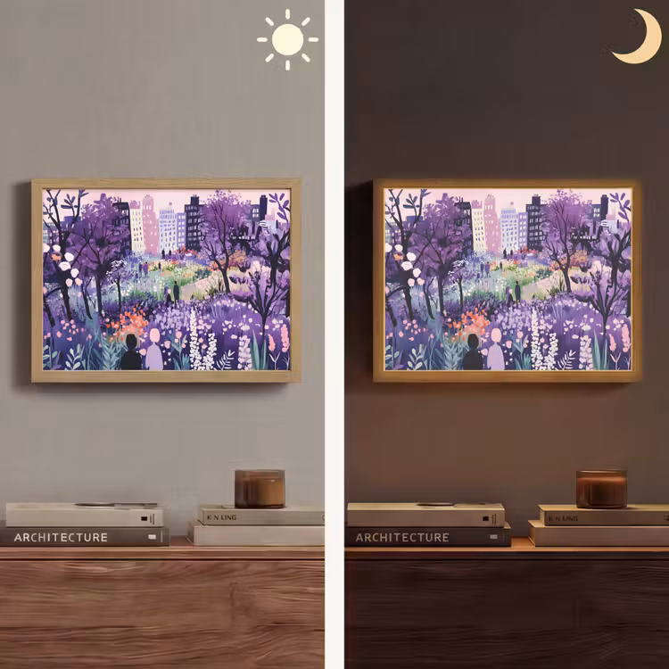 Lightbox - Wandlamp - Park - Bomen - Bloemen - Gebouwen — 6