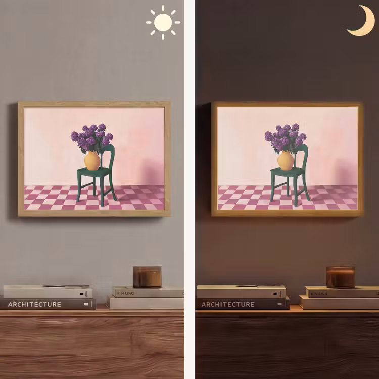 Lightbox - Wandlamp - Stoel - Vaas - Bloemen - Geblokt — 6