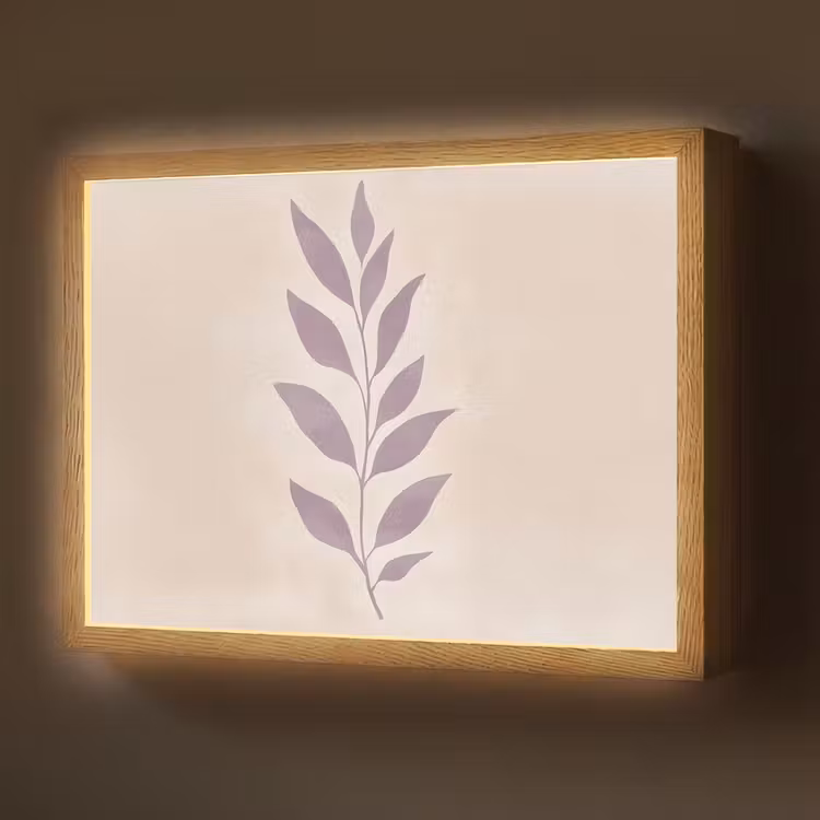 Lightbox - Wandlamp - Tak - Bladeren - Minimalistisch - Beige — 1