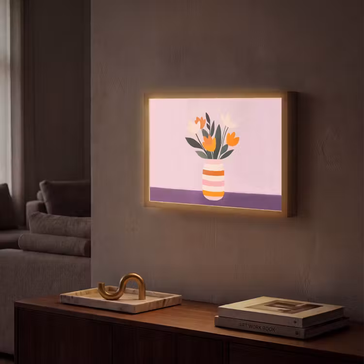 Lightbox - Wandlamp - Tulpen - Vaas - Strepen - Paars — 2