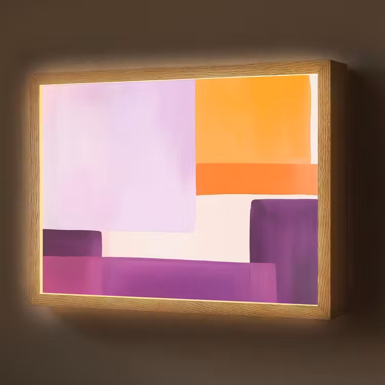 Lightbox - Wandlamp - Vlakken - Abstract - Rechthoekig - Oranje — 1