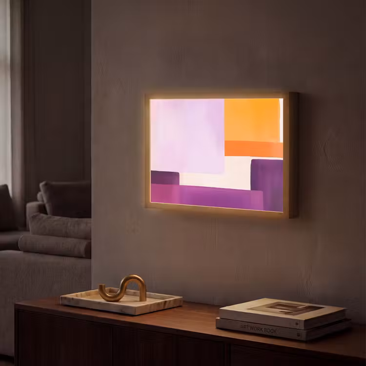 Lightbox - Wandlamp - Vlakken - Abstract - Rechthoekig - Oranje — 2