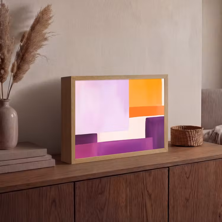Lightbox - Wandlamp - Vlakken - Abstract - Rechthoekig - Oranje — 4