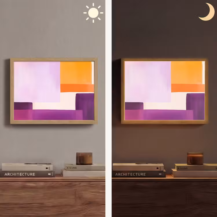 Lightbox - Wandlamp - Vlakken - Abstract - Rechthoekig - Oranje — 6
