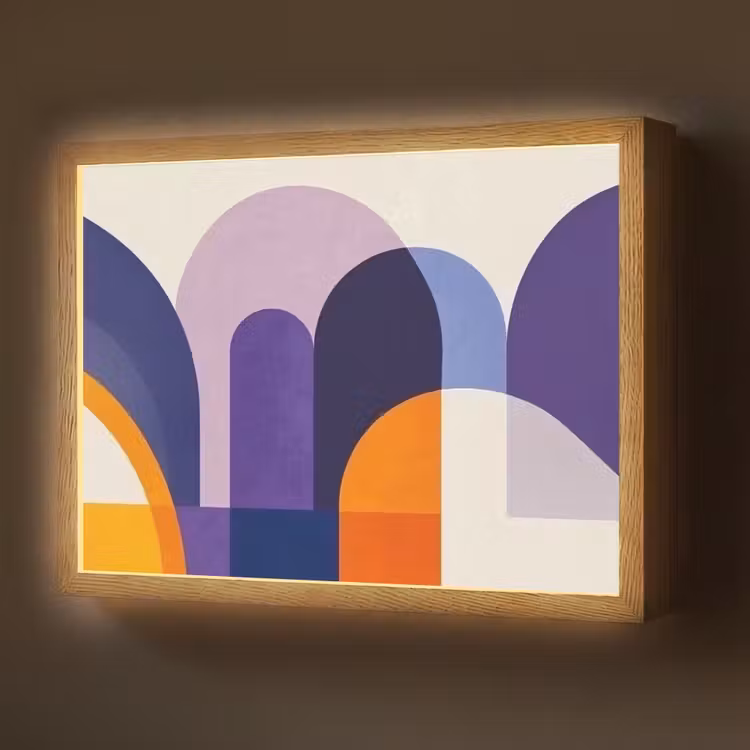 Lightbox - Wandlamp - Vormen - Abstract - Grafisch - Oranje — 1