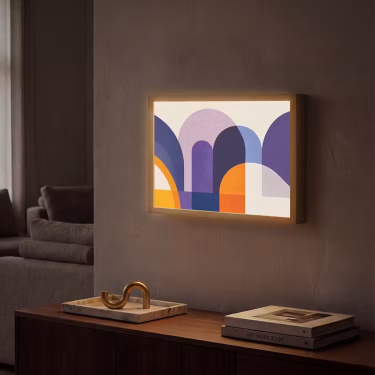 Lightbox - Wandlamp - Vormen - Abstract - Grafisch - Oranje — 2