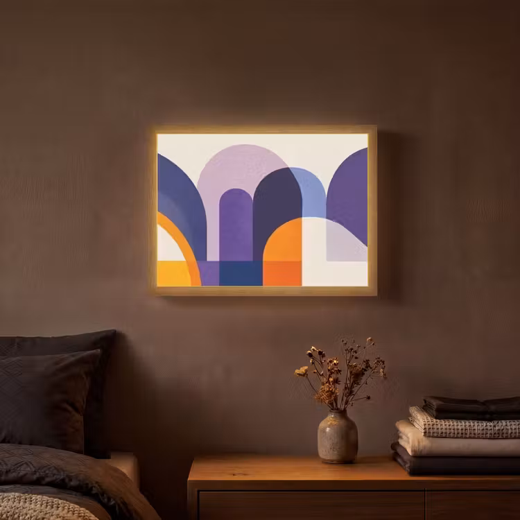 Lightbox - Wandlamp - Vormen - Abstract - Grafisch - Oranje — 3