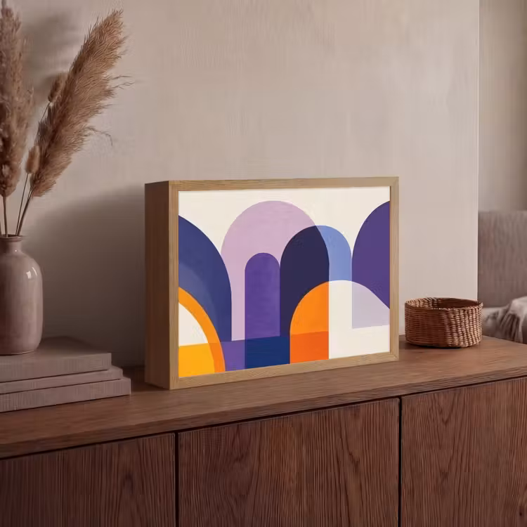 Lightbox - Wandlamp - Vormen - Abstract - Grafisch - Oranje — 4