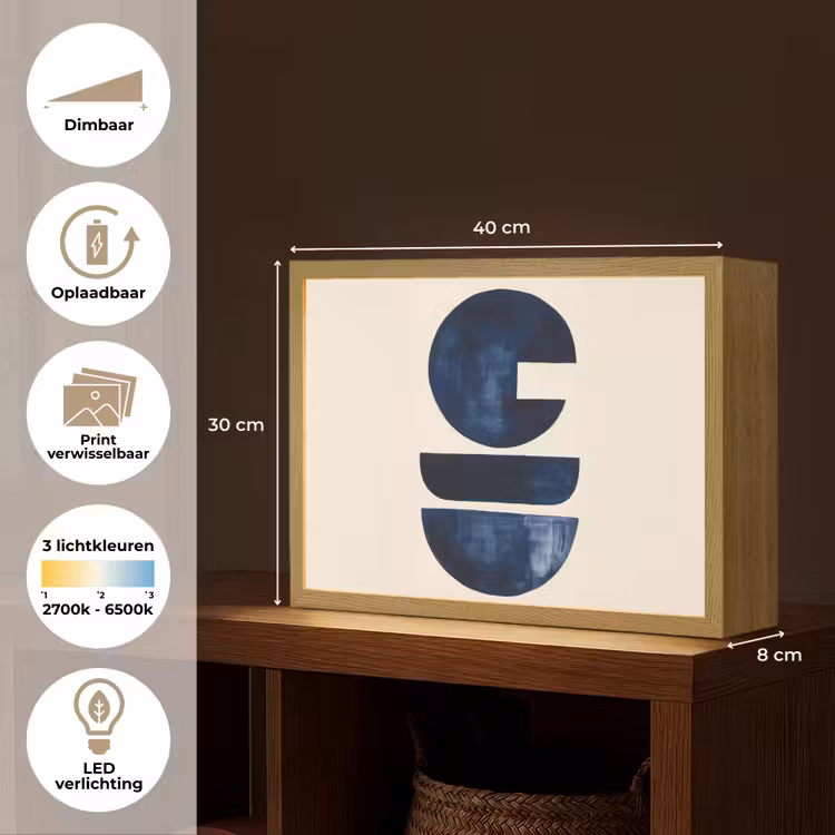 Lightbox - Wandlamp - Vormen - Blauw - Abstract — 10