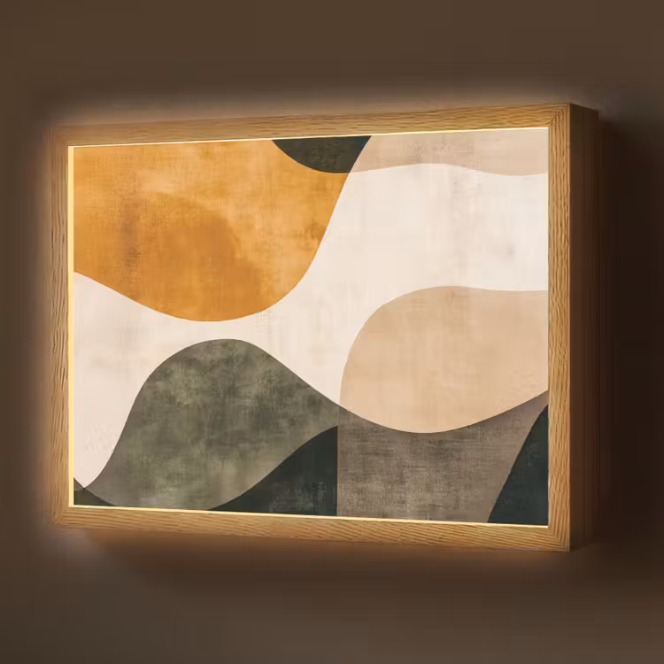 Lightbox - Wandlamp - Vormen - Okergeel - Abstract — 1