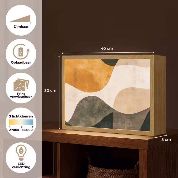 Lightbox - Wandlamp - Vormen - Okergeel - Abstract — 10