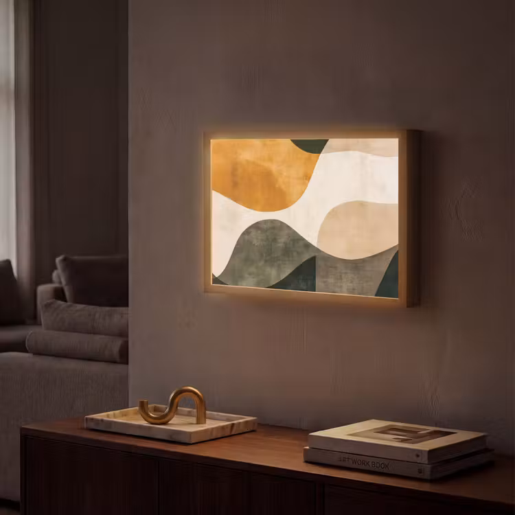 Lightbox - Wandlamp - Vormen - Okergeel - Abstract — 2