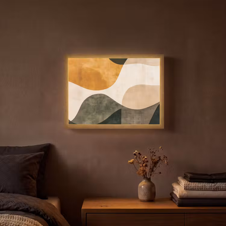 Lightbox - Wandlamp - Vormen - Okergeel - Abstract — 3