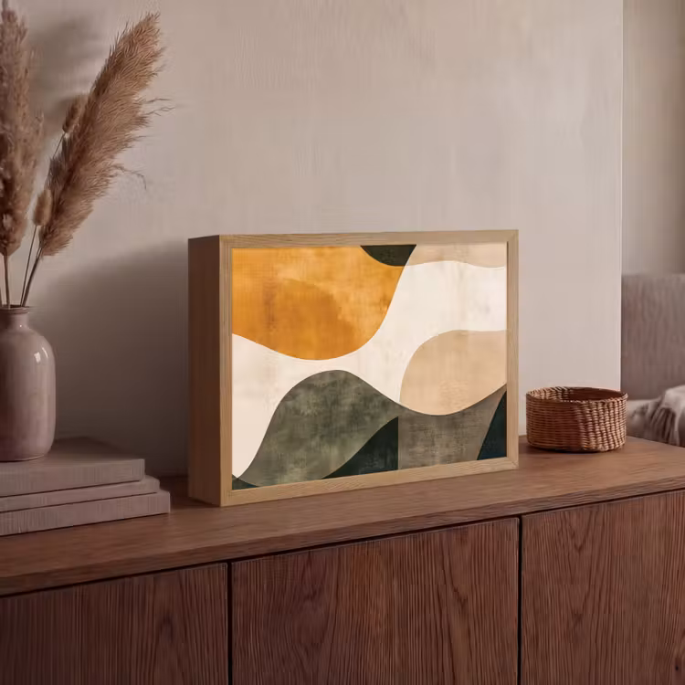 Lightbox - Wandlamp - Vormen - Okergeel - Abstract — 4