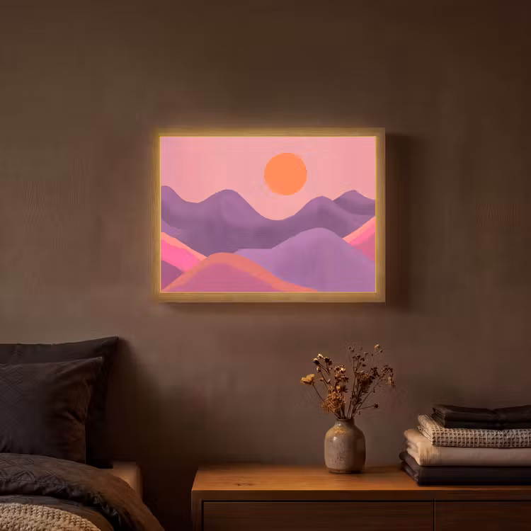 Lightbox - Wandlamp - Zon - Heuvels - Paars - Abstract — 3