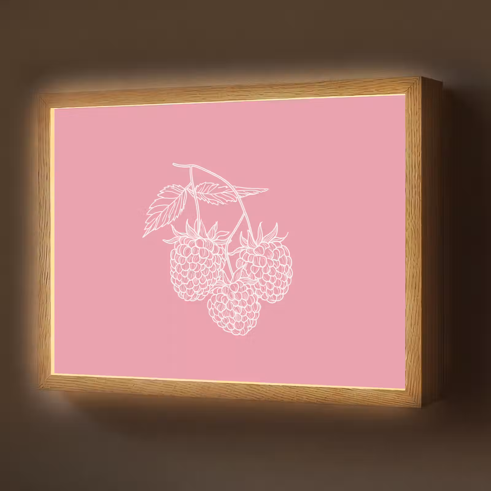 Lightbox - Wandlamp - Frambozen - Steel - Getekend - Roze — 1