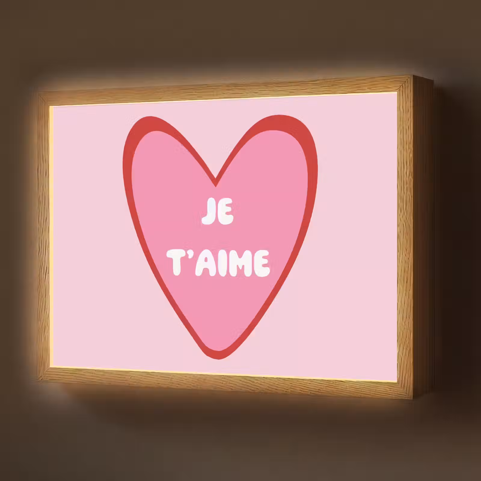 Lightbox - Wandlamp - Hart - Frans - Valentijn - Roze — 1